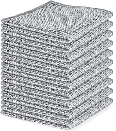 Multifunctional Non-Scratch Wire Dishcloth 2025 Upgraded Steel Wire Dish Towel for Wet and Dry Wire Dishcloth for Dishes Sinks Counters Tops of Stoves (30 pcs)