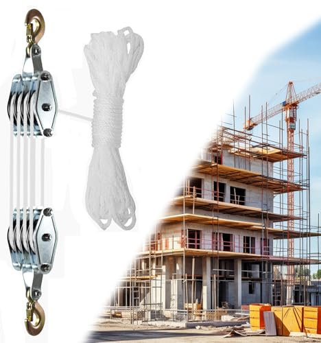 Palan à chaîne pour économiser du travail, capacité de charge de 2000 kg, palan à chaîne avec frein en nylon de 20 m, capacité de charge maximale avec crochet pour le transport de charges lourdes