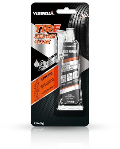 Visbella Tyre Repair Glue, Black Rubber Cement, Sidewall Tyre Scratch Repair Sealer, Fix a Flat, Restore & Protect Tire Surfaces for Car, Bike, Motorcycle, Lawn Mower 50g