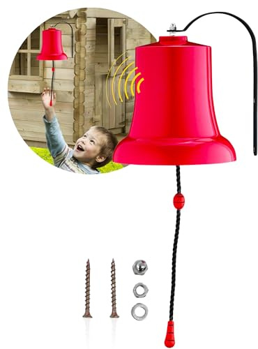 Spielturmking Schiffsglocke Felix, Wetterfestes Spielturm Zubehör, Rot | Mit echtem Geräusch Dank Metallglocke, Glocke für Spielturm, Stabile Metallhalterung, Spielplatz Outdoor