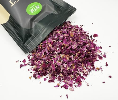 Freeze Dried Edible Rose Petals Pieces 30g - Dried Fruit Bits - 100% Natural, No Added Sugar or Preservatives Raw Dry Grit for Baking, Cake Decorations, Yogurt, Porridge Oat, Smoothie