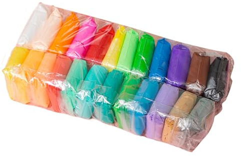 Ynpqtds 24 Farben selbsttrocknende Modelliermasse bunt Knete für Kinder Knetmasse lufttrocknende Knete Lufttrocknende Tonmasse Geschenk für Kinder und Anfänger