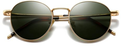 SUNGAIT Runde Vintage Polarisierte Sonnenbrille Klassische Retro Metallrahmen Sonnenbrille Rundschreiben für Frauen Männer