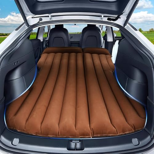 Rainpal SUV Colchón de Coche Inflable con Bomba de Aire y Almohada, Cama de Aire Portátil para Viajes, Camping, Aire Libre, Cama Hinchable Coche, Grueso, Cómodo y Duradero para Maletero (marrón)