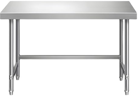 HARELA Tavolo da Cucina Banco da Lavoro in Acciaio Inox Professionale, Tavolo da Lavoro da Cucina Piano di Lavoro Inox con 4 Gambe per La Preparazione di Alimenti(60 * 60 * 80cm/23.6 * 23.6 * 31.5in)