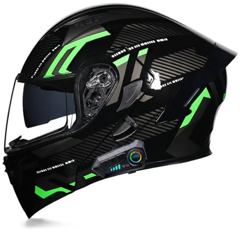 Modularer Motorradhelm Klapphelm mit Bluetooth Integrierter Roller Helm DOTECE-Zertifizierung KlappIntegralhelme mit Doppelvisier für Damen und Herren Bluetooth Motorrad Helm