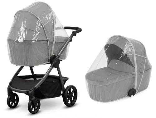 Universal Rain Cover for 2 in 1 Carrycot Travel Systems – Clear Waterproof PVC – All-Weather Protection for Baby Strollers – Fits Most Carrycot, Stroller, Pushchair