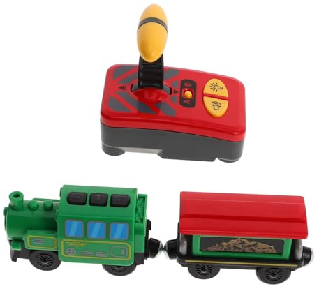 GARIOUANS Trenino Elettrico Telecomandato per Set Giochi con Locomotiva Verde e Vagoni Realistico Educativo per Ragazzi e Ragazze per Compleanni