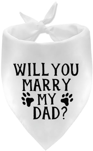 Sisadodo Hundehalstuch für Hochzeit, Verlobung, Ankündigung Will You Marry My Dad, Haustier-Halstuch, Zubehör für Hunde, Hochzeit, Foto-Requisite, Halstuch für kleine, mittelgroße und große Hunde