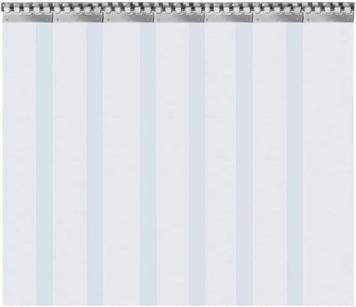 Tende a strisce trasparenti in PVC – 7 tende per porte in laminato 1 x 2 m, ideali per porte pedonali, refrigeratori, camere fredde, camera da letto, soggiorno, bagno, e facili da installare