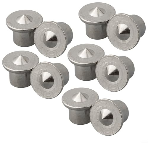 Set di 10 tasselli da 6 mm, 8 mm, 10 mm, 12 mm, in acciaio, per legno, segnatore, tenone, centrali, strumenti di giunzione cromati (10 mm)