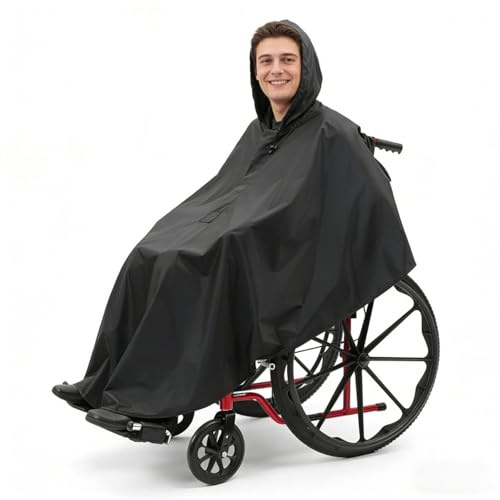 Jasjfasd Regnrock rullstol, standard vattentät rullstol poncho, regnponcho universal rullstol tillbehör, vattentät utomhus poncho, robust vindtätt