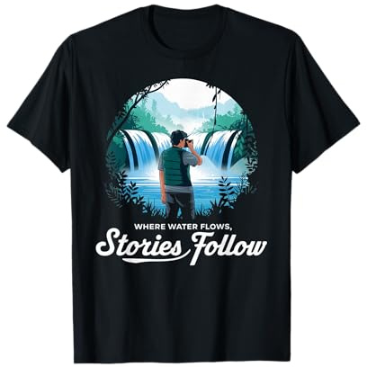 Explorateur Cascades scène Nature Photographie T-Shirt