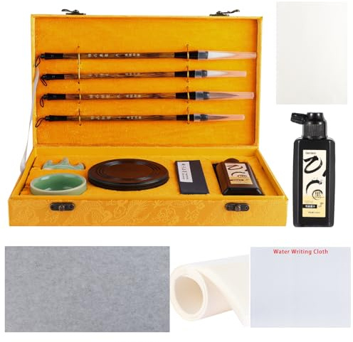 Corciosy Chinese Calligraphy Brushes Set,Professional Sumi Water Writing, Japanese Painting Set for Beginners