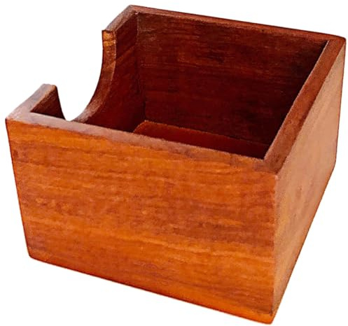 Healeved Servilletero de Madera Rústica sin Tapa 12 Cm, Organizador Cuadrado para Servilletas Estándar, Soporte para Mesa en Restaurante, Hogar y Comedor, Dispensador Práctico y Resistente