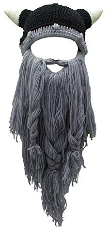 Metyou Perücke, Bartmütze, handgefertigt, gestrickt, warm, Wintermütze, Skimütze, für Damen und Herren Gr. Einheitsgröße