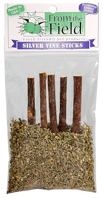 From The Field Silver Vine Sticks for Cats | Natural Dental Chew & Catnip Alternative | Ultimate Blend Marinated for Maximum Potency | Helps Clean Teeth & Promote Play | USA-Made Cat Chew Toy