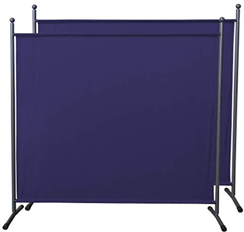 QUICK STAR 2 Stück Paravent 180 x 178 cm Blau - Raumteiler Stellwand Blickdicht Innen & Außen - Garten & Balkon Sichtschutz Trennwand