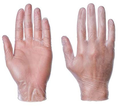 Lot de 100 gants jetables médicaux sans latex en poudre - Taille L - Transparent