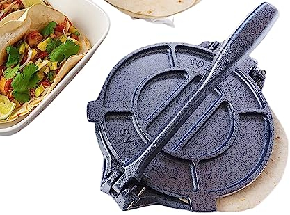 Bene Casa - Cast Iron Corn Tortilla Press and Roti Maker - Heavy Duty and Dishwasher Safe - Cooking Surface Measures At 8 x 8