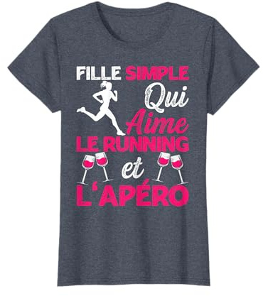 Fille Simple Aime Running Apéro Course Sport Femme Cadeau T-Shirt