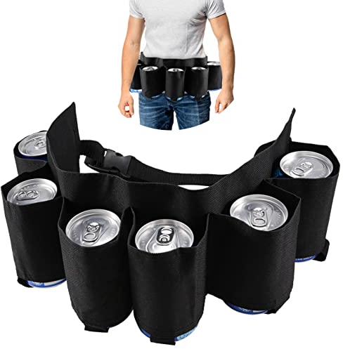tonyg-p Biergürtel Bierhalter Portable Trinker Bier Soda kann Gürtelhalter 6 Getränke für Camping Wandern Outdoor Party?Mehrfarbig? (Schwarz)