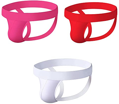 BaronHong Herr Athletic Supporter Performance JockStrap Elastiskt midjeband Enfärgade underkläder (3-pack(C),XL)