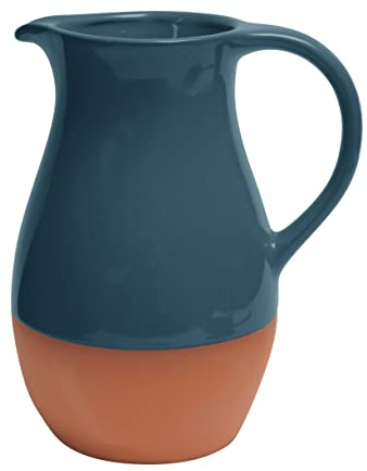 Dexam Sintra - Brocca in terracotta smaltata, colore: Blu inchiostro