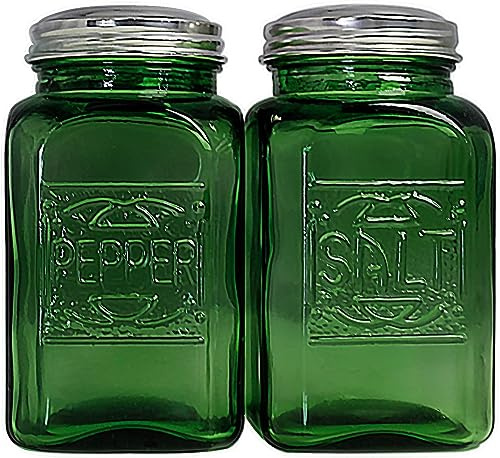 Kerixi Vintage Salt and Pepper Shakers (Green, Large)