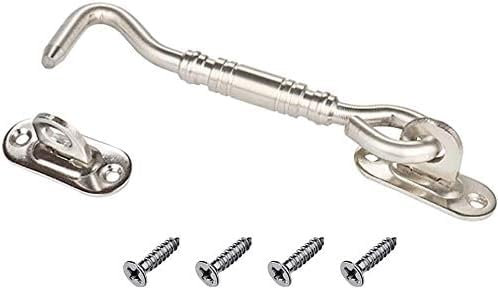 Aeromdale Sturmhaken Schiebetürschloss Scheunentor Kabinenhaken Edelstahl Öse Verriegelung mit Schrauben für Wohnaccessoires Garagentor Fenster, 30 cm