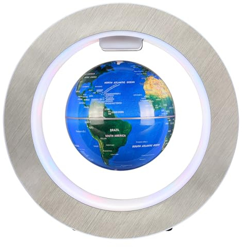 Magnetischer Schwebeglobus, O-förmiger Sockel mit LED-Licht, 10,2 cm, schwebender Globus, Weltkarte für Schreibtisch, Gadget, Zuhause, Wohnzimmer, Büro, Dekoration, Weihnachten, Geburtstag, Geschenk