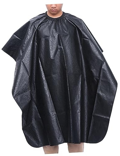 Ipetboom Peluquería De Barbero De Color Negro Delantal Con Cierre De Gancho y Lazo Para Salones De Belleza y Corte De Pelo
