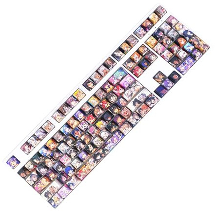 Pnuokn Clavier Keycaps OEM Profil Japonais Anime PBT 108 Touches Set 5 Côtés Sublimations Mécanique
