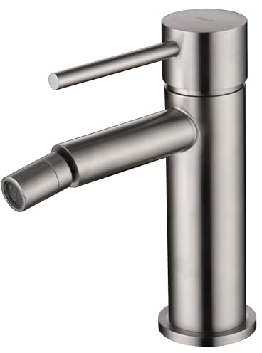 IMEX - Rubinetto Bidet | Rubinetto monocomando Bide | Rubinetto per bidet con miscelatore acqua calda e fredda | Rubinetteria Bidet | Installazione facile | Serie Mosca | Colore acciaio S316