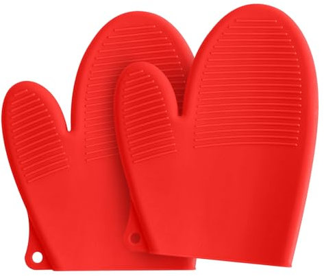 Heat Resistant BBQ Gloves;Oven Gloves;Oven Mitts;Grill Gloves;Grilling Gloves;Gloves Heat;Resistant Gloves;Gloves Heat Resistant;Heat Resistant Gloves;Cooking Gloves;Cooking Baking (red)