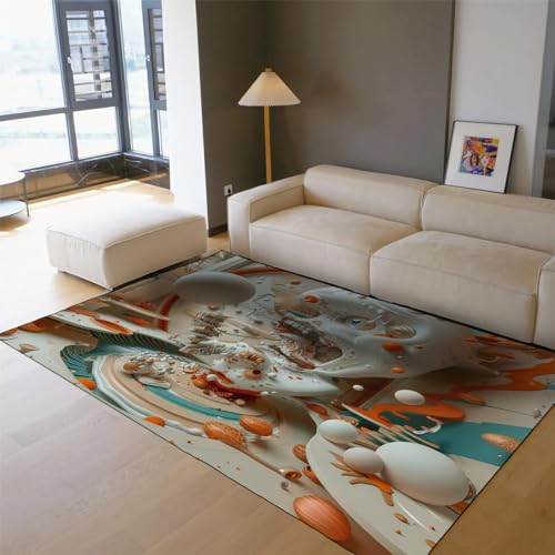 HOBBOY Einzigartiger Bereich Teppich Moderne Wohnkultur Großer Teppich Indoor Bodenmatte Weicher gemütlicher Teppich Fußmatten für Wohnzimmer Schlafzimmer Schlafsaal Badezimmer 180 x 210 cm