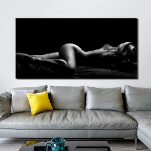 HIPWST Moderne Hochformatposter, sexy Frauen, nackte Körperbilder, Drucke, Wandkunst, Leinwand, Gemälde, Bild, Heimdekoration, Zubehör, 70 x 140 cm, rahmenlos