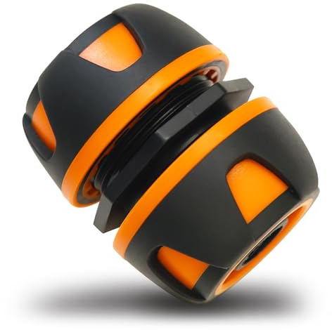 YourCasa Connettore per tubo da 3/4 (19 mm), accoppiamento di 2 tubi d'acqua, connettore per tubo da giardino, adattatore per tubo flessibile, connettore doppio (arancione)