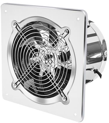 7'' Stainless Steel Booster Fan for Bathroom Toilet Kitchen Wall Window Powerful Exhaust Ventilation Pipe Fan (7inch)
