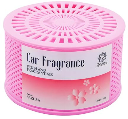 Q QXUNMU 215g Autoduft Lufterfrischer mit Kirschblüte–Natürlicher Duftstoff | 1 er Air freshener für Sakura Duft Auto Innenraum & Zuhause | Feste Gel Aromatherapie,Großvolumen-Geschenke für Frauen