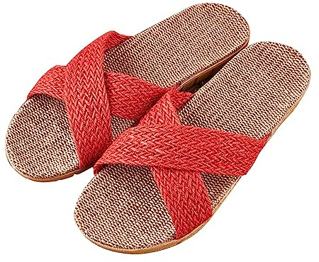 Generisch Ciabatte da bagno da donna con cinghia, sandali estivi da donna, scarpe aperte, suola piatta, scarpe da spiaggia, scarpe da casa, comode e leggere, antiscivolo, Colore: rosso, 41