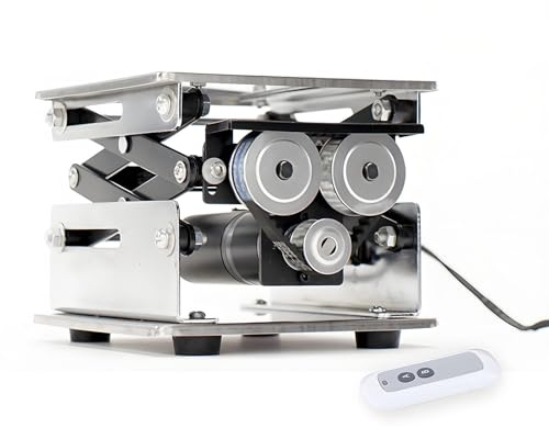 Elektrische Hebebühne mit Fernbedienung Labor Hebebühne Hubtische Lifter Hebeplattform Laborhubtisch Edelstahl Scientific 10Kg Tragkraft für Schullabore,150mm