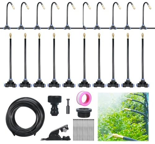 360° Curved Garden Automatic Irrigation System, arrosage automatique pour jardin, kit arrosage automatique système d'irrigation goutte à goutte pour plantes de serre, plates-bandes surélevées (10m)
