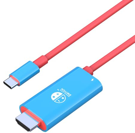 USB C to HDMI Cable 2 in 1 Steam Deck Adapter 4K 60Hz HDMI 100W Charging Port, Monitor TV Connector Cable USB C Dock for Steam Deck OLED/ROG Xbox Ally/iPad/Samsung Galaxy Dex/Tablet/iPhone 17 6.6TF/2M