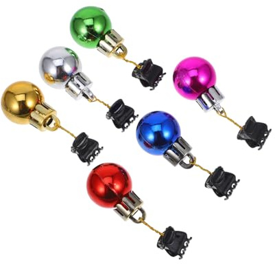 LOORGVEL 12piezas Adornos Navideños para Barba Adornos Brillantes de Bola para Vello Facial Decoración para Barba de Papá Noel Regalos para Hombres Color Aleatorio