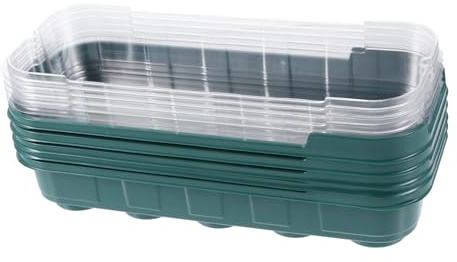 Lurrose 5 Pezzi Vassoi Germinazione Semi con Coperchio Trasparente Contenitori Plastica per Piantine Giardino Semenzaio Serra per Germinatore e Propagatore Piante Isolante e Facile da