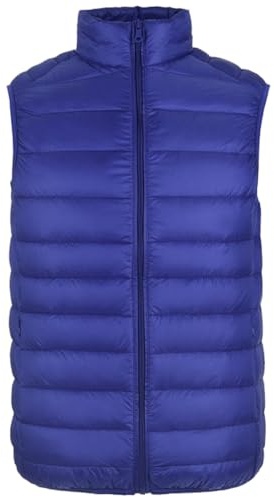 Hwalleum Herr lätt dunväst vinter ärmlös dunväst utomhus avslappnad quiltad varm dunjacka höst pojkmode vindtät ytterkläder packbar kroppsvärmare, 2# Blå, L