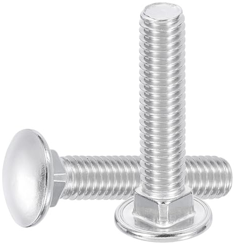 QUARKZMAN 10Pcs Pernos De Carruaje 3/8-16x3 Acero Inoxidable 18-8 (304) Cabeza Redonda Cuello Cuadrado Tornillos Perno Para Accesorios De Sujeción - Plateado