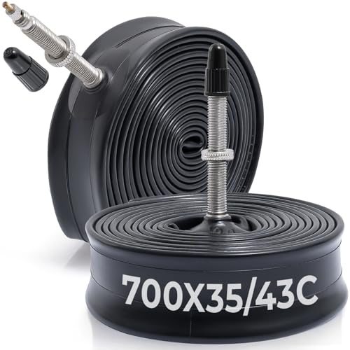 MetersGod 2Pcs Fahrradschlauch 700C 700x35C/38C/40C/43C mit FV48mm Presta Valve，35/43-622 Schlauch - Kompatibel mit Straßen/City-Bike/Mountainbike