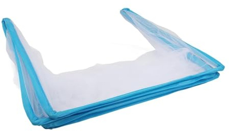 MonoSora Foldable Garden Plant Cover Bird Barrier Net with PVC Grid for Outdoor Protection 125 x 65 cm Blue White